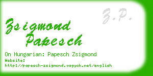 zsigmond papesch business card